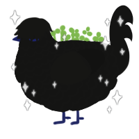 The Fiendslayer, a black chicken with a lace pattern