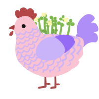 Kāwaʻu, a rose and lilac chicken with a lace pattern