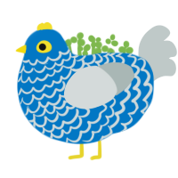 teal teal teal teal, a sapphire and silver chicken with a lace pattern
