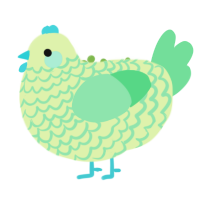 A apple and spring chicken with a lace pattern