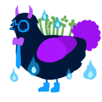 Marcia, a tumblr and amethyst chicken