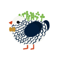 Oddity, a white and tumblr chicken with a lace pattern
