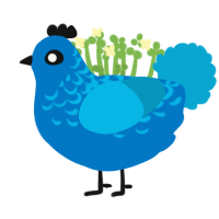 Push Pops, a sapphire and cerulean chicken with a half-lace pattern