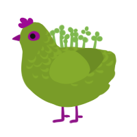 (unnamed), a chartreuse chicken with a half-lace pattern