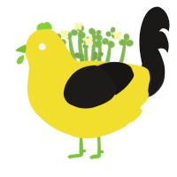 saburo cluckada, a yellow and ash chicken