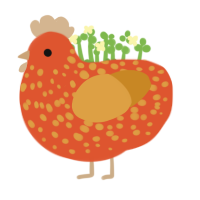 sparkler, a vermilion and orange chicken with a speckle pattern