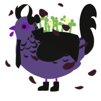 xXBurntWafflesXx, a overcast and black chicken with a half-lace pattern