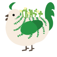 剪草雪糕, a cream and viridian chicken with a half-bar pattern