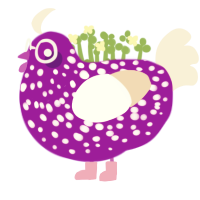 ラベンダー, a amethyst and cream chicken with a speckle pattern
