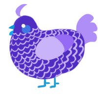 (unnamed), a indigo and lilac chicken with a lace pattern