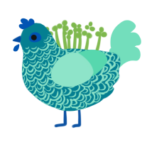 Sammy, a sea and mint chicken with a double-lace pattern