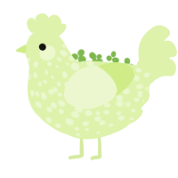 Apple I, a apple chicken with a speckle pattern