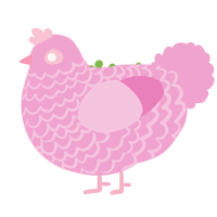 (unnamed), a pink chicken with a lace pattern
