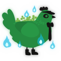 Invisible freckles, a viridian chicken with a neck-speckle pattern