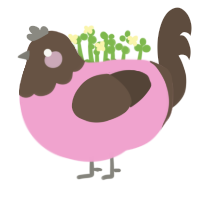 Valentine Chocolate, a pink and bark chicken with a head pattern