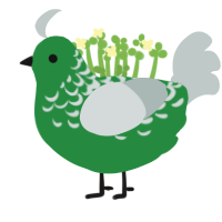 Chia Lincoln, a viridian and silver chicken with a half-lace pattern