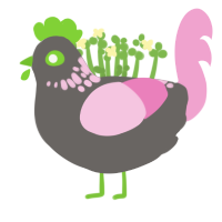 Ordinary Chicken, a grey and pink chicken with a neck-speckle pattern