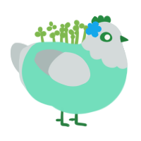 Gemini, a mint and silver chicken with a head pattern
