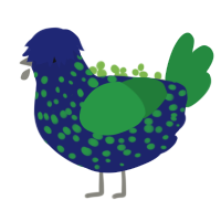 (unnamed), a navy and viridian chicken with a speckle pattern