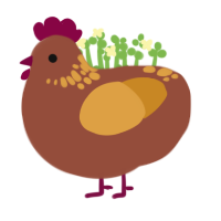 roasted, a russet and orange chicken with a neck-speckle pattern