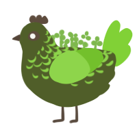 Seaweed, a olive and grass chicken with a half-lace pattern