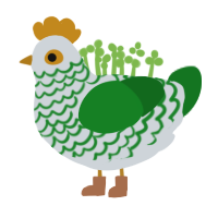 Grimm, a mist and leaf chicken with a lace pattern