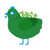 nakey hulk, a viridian and leaf chicken with a neck-speckle pattern