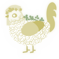 Lemon, a white and yellow chicken with a double-lace pattern