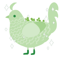 Lime Merengue, a gluppy chicken with a lace pattern
