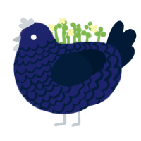 i guess, a navy and tumblr chicken with a lace pattern