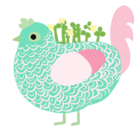 春仔, a mint and rose chicken with a double-lace pattern