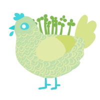 melon, a gluppy and lemon chicken with a double-lace pattern