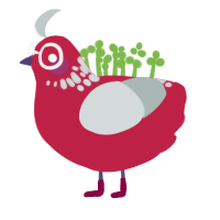 Candy Cane, a crimson and silver chicken with a neck-speckle pattern