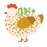 smore, a cream and ochre chicken with a speckle pattern