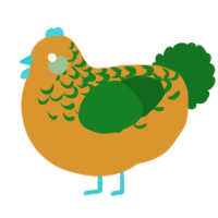 A orange and leaf chicken with a half-lace pattern
