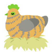 A honey and ash chicken with a bar pattern