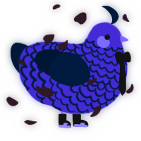 A indigo and tumblr chicken with a lace pattern