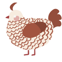 A cream and russet chicken with a lace pattern
