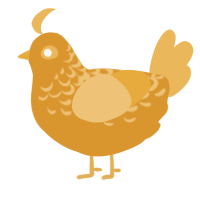A orange and honey chicken with a half-lace pattern