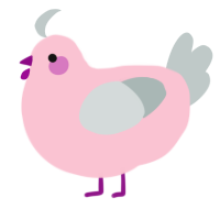A rose and silver chicken