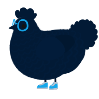 A tumblr chicken with a lace pattern