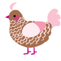 A brown and rose chicken with a lace pattern