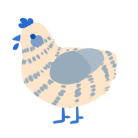 A tumblr and bark chicken with a bar pattern