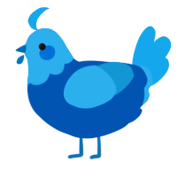 A ultramarine and sky chicken with a head pattern
