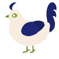 A cream and navy chicken