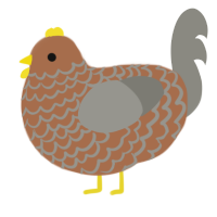 A brown and ash chicken with a lace pattern