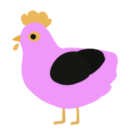 A lavender and black chicken