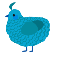 A cerulean and sea chicken with a lace pattern