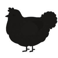 A sable chicken with a speckle pattern