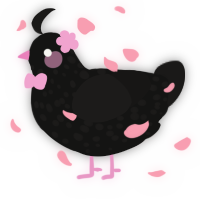A black and sable chicken with a speckle pattern